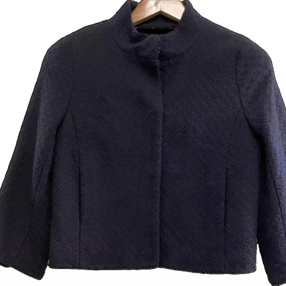 ISAAC MIZRAHI Black 3/4 Length Sleeve Short Jacket Sz 6
